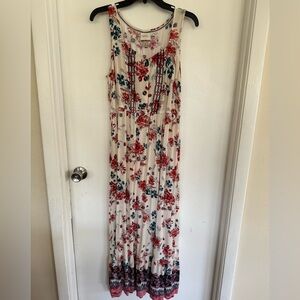 Knox Rose Cream Maxi Dress with Red & Teal Floral Print